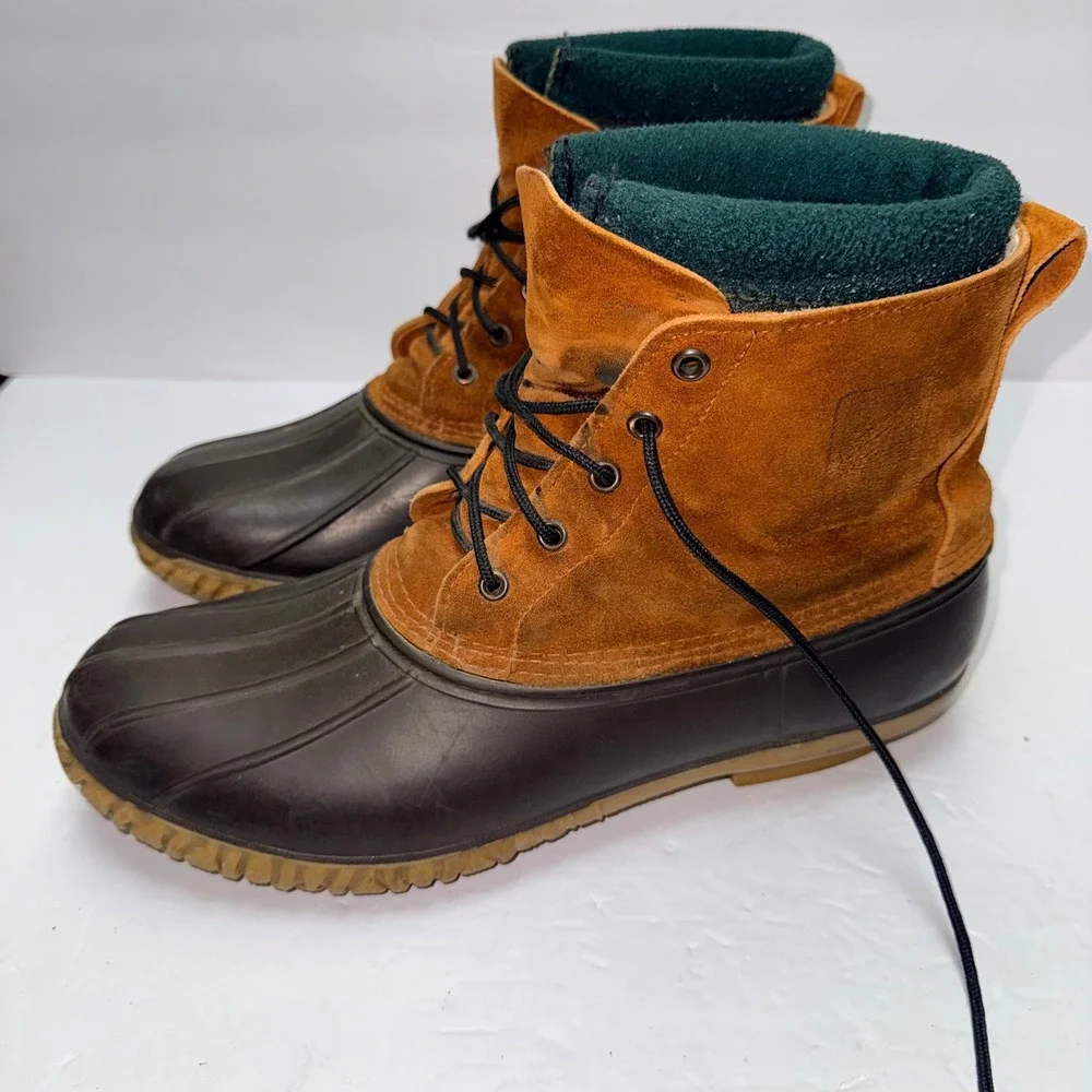 LaCrosse Duck‎ Boots Men 11 Brown Suede Rubber Polartec Lined Made in USA